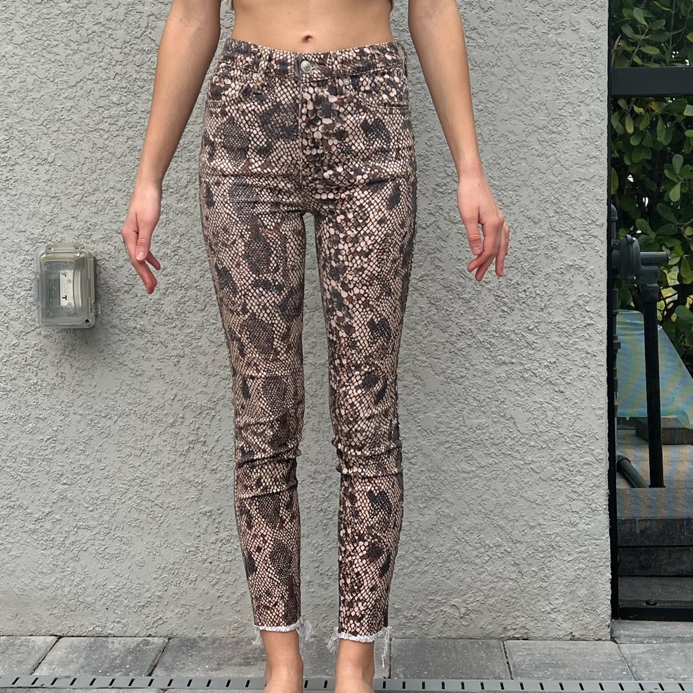 Snake Print Stretchy Skinny Jeans